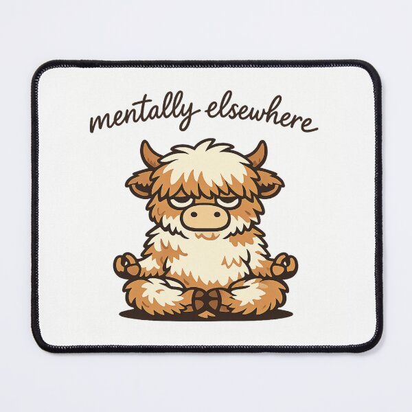 Item preview, Mentally Elsewhere Cow Yoga Meme designed and sold by AMICO77.