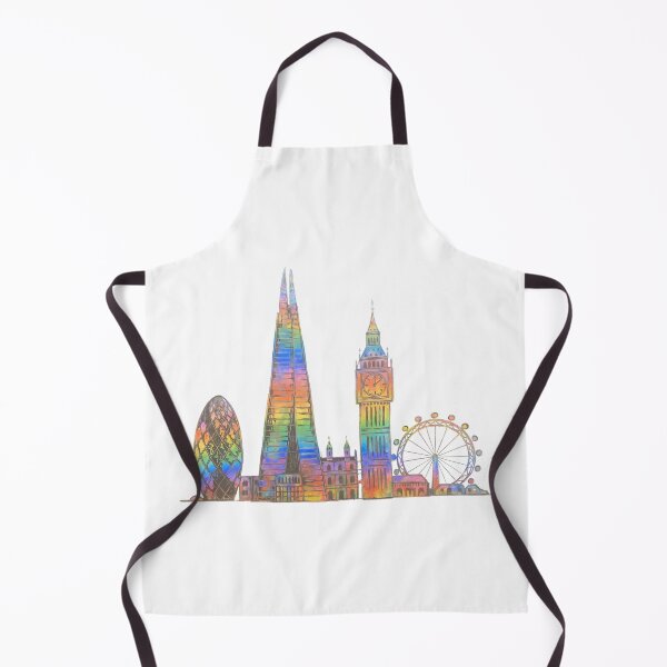 Item preview, London Skyline Iridescent Watercolor Pencil Oil Pastel Colorful Art designed and sold by GymTanLaundry.