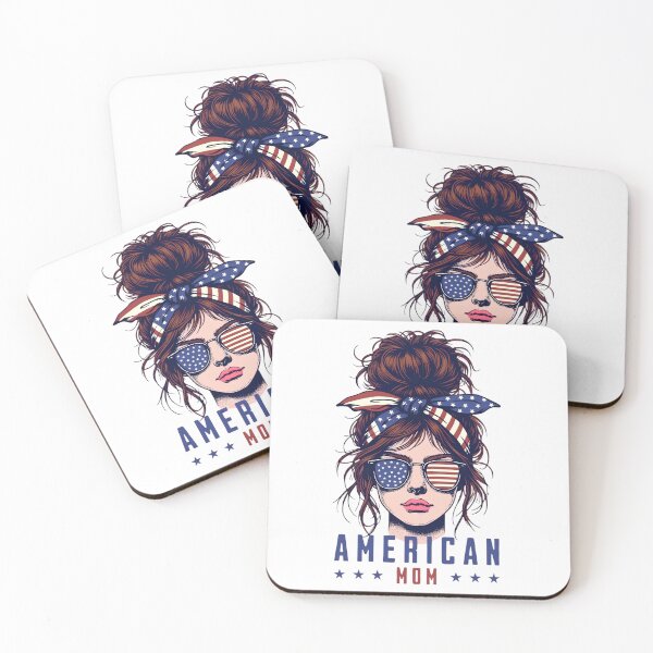 Item preview, American Mom Messy Bun USA Flag 4th of July Retro designed and sold by Ahmed-G-Designs.