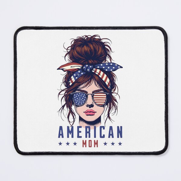 Item preview, American Mom Messy Bun USA Flag 4th of July Retro designed and sold by Ahmed-G-Designs.