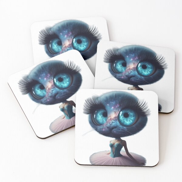 Item preview, Cosmic Ballerina Cat - Galactic Starry Eyes designed and sold by LujziWorld.