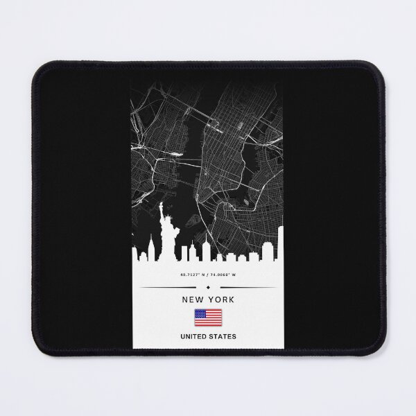 Item preview, New York City Skyline Map – Minimalist Black and White Urban Art designed and sold by Psycho-Crazy.