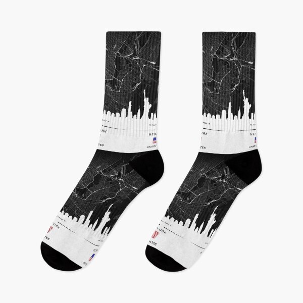 Item preview, New York City Skyline Map – Minimalist Black and White Urban Art designed and sold by Psycho-Crazy.