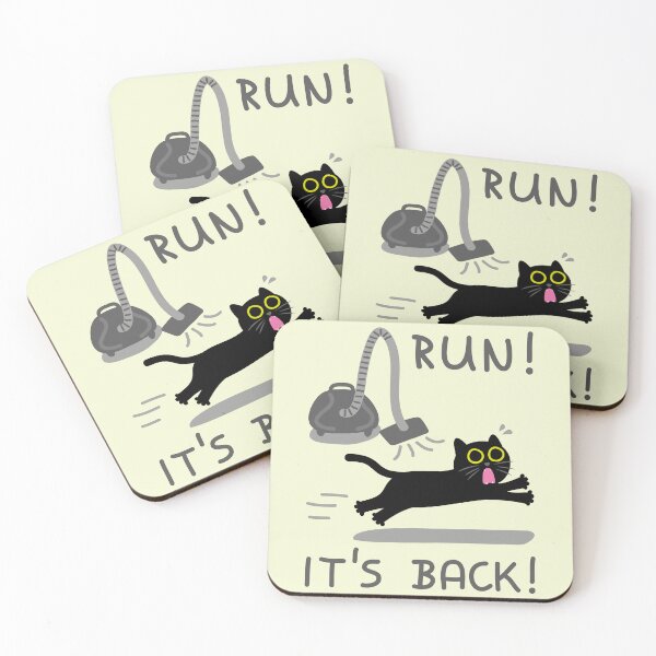 Item preview, Run! It's Back! - Funny Cat vs Vacuum designed and sold by fishdesigns.