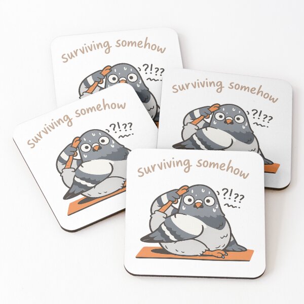 Item preview, Surviving Somehow Pigeon Yoga Meme  designed and sold by AMICO77.