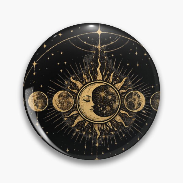 Item preview, Vintage Sun and Moon Phases Celestial Art designed and sold by ZENVIRART.