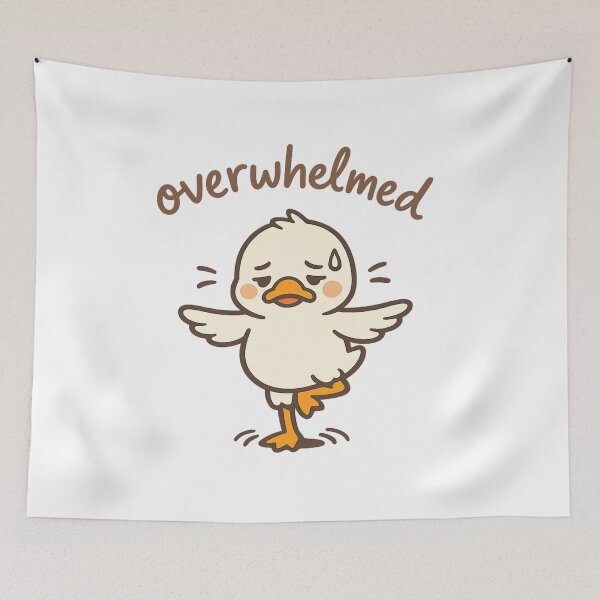 Item preview, Overwhelmed Duck Yoga Meme  for Burnt Out Introverts designed and sold by AMICO77.