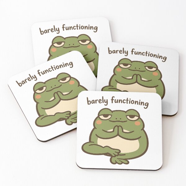 Item preview, Barely Functioning Frog Yoga Meme  designed and sold by AMICO77.