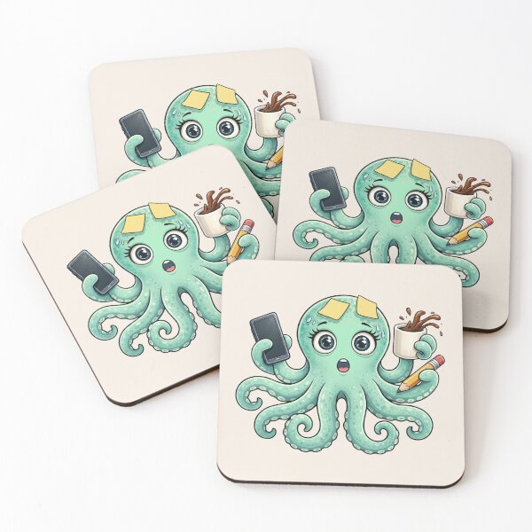 Item preview, Overwhelmed Multitasking Octopus Chaos designed and sold by just a midlife crisis.