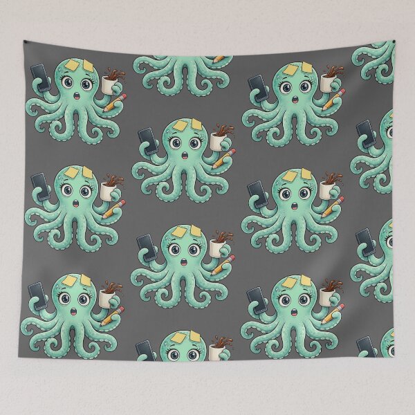 Item preview, Overwhelmed Multitasking Octopus Chaos designed and sold by just a midlife crisis.