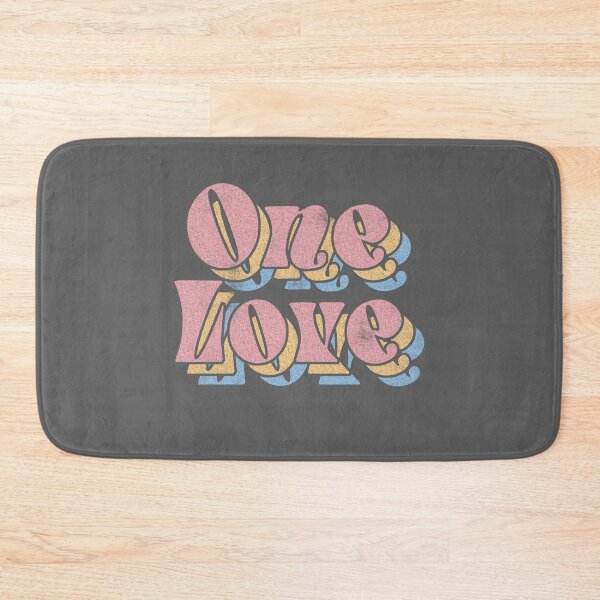 Item preview, Retro One Love Stacked Colorful Typography Design designed and sold by The secret storage room.