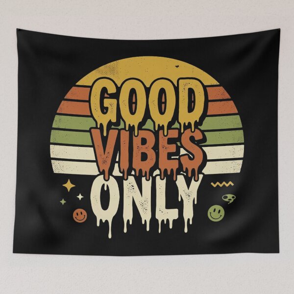 Item preview, Good Vibes Only Retro Dripping Text Sunset designed and sold by InfiniteOrbit.