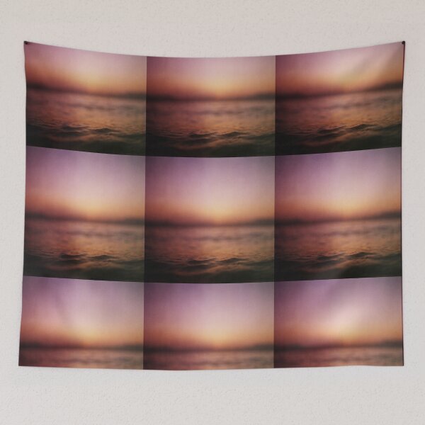 Item preview, Coastal shoreline in surreal red purple pink sunset evening dusk colors Hasselblad medium format film analog photo designed and sold by edwardolive.