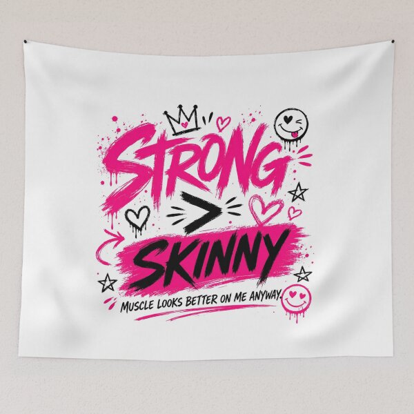 Item preview, Strong Not Skinny Funny Gym Shirt designed and sold by StoryInCode.