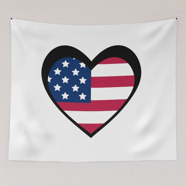 Artikelvorschau, Schwarzes USA‑Herz entworfen und verkauft von The Best Designs.