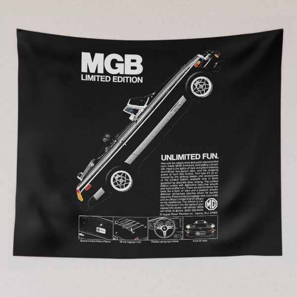 Item preview, MGB Limited Edition – Classic British Roadster Retro Ad Art designed and sold by Stinky Lincy's Apparel Company.