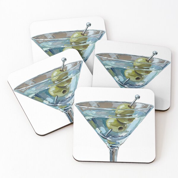 Item preview, Olive Martini Palette Knife Painting Cocktail Art designed and sold by GymTanLaundry.