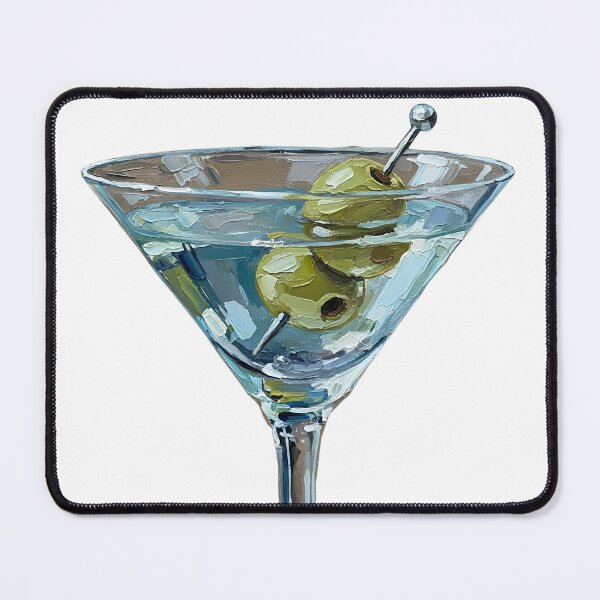 Item preview, Olive Martini Palette Knife Painting Cocktail Art designed and sold by GymTanLaundry.