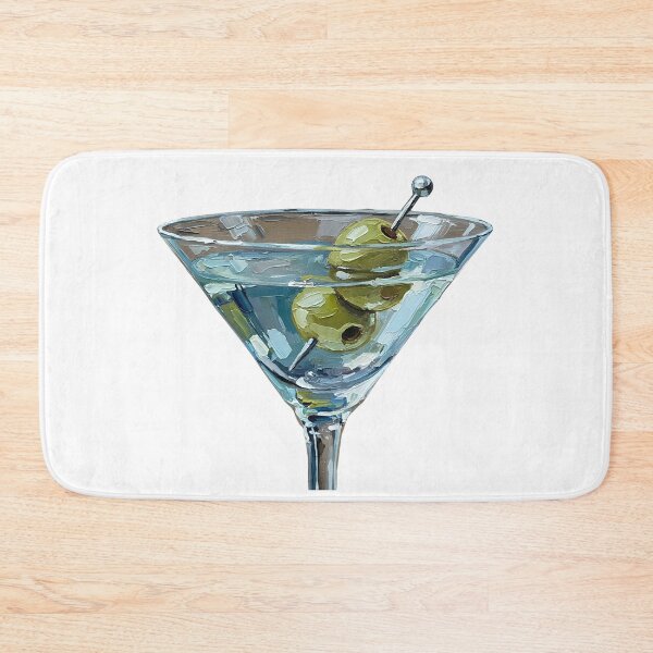 Item preview, Olive Martini Palette Knife Painting Cocktail Art designed and sold by GymTanLaundry.