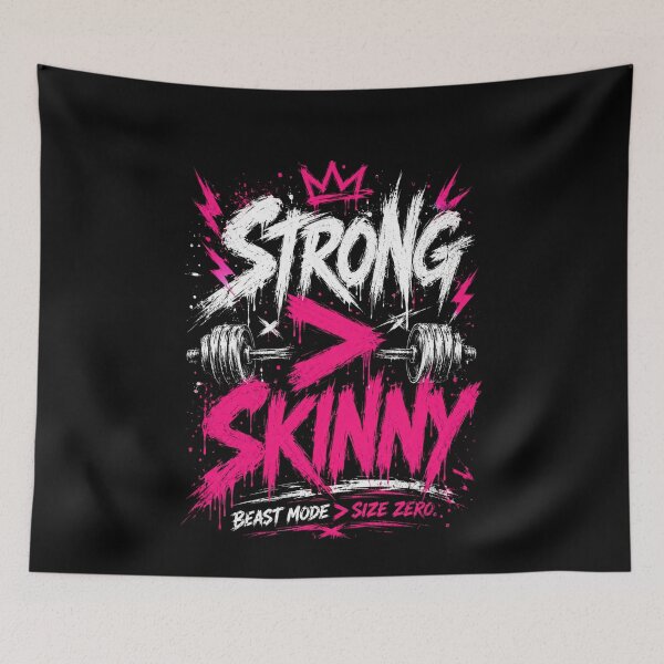 Item preview, Strong Over Skinny Hardcore Gym Tee designed and sold by StoryInCode.