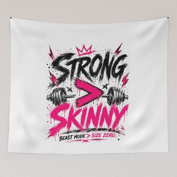 Item preview, Strong Over Skinny Hardcore Gym Tee designed and sold by StoryInCode.