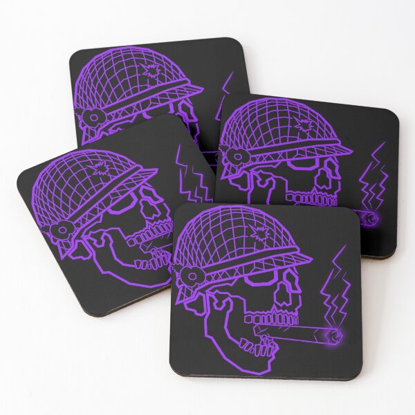 Item preview, Neon Purple Skull Soldier Smoking Cigar | Cyberpunk Line Art designed and sold by Neon_Ronin.