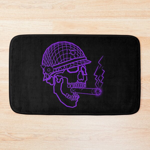 Item preview, Neon Purple Skull Soldier Smoking Cigar | Cyberpunk Line Art designed and sold by Neon_Ronin.