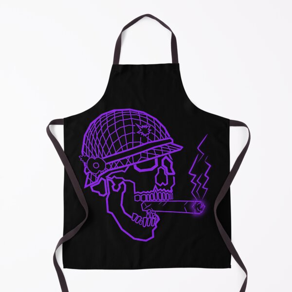 Item preview, Neon Purple Skull Soldier Smoking Cigar | Cyberpunk Line Art designed and sold by Neon_Ronin.