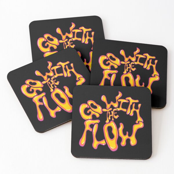Item preview, Go With The Flow Sticker – Retro Psychedelic Groovy Drip Lettering designed and sold by JessiDrips Designs.