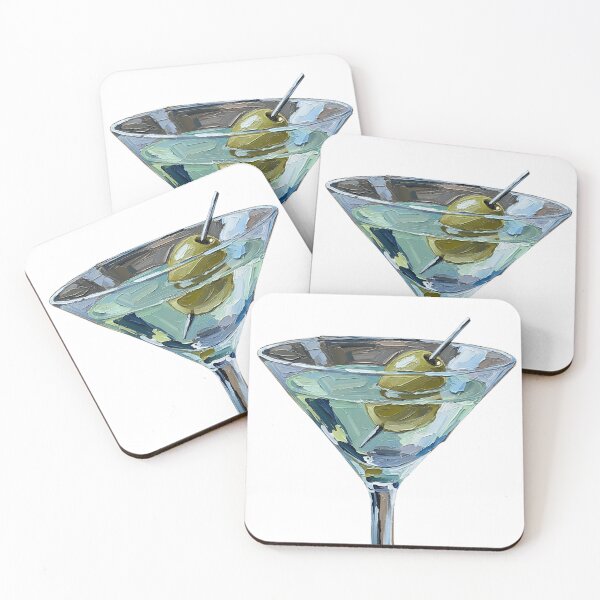 Item preview, Olive Martini Palette Knife Painting Cocktail Art designed and sold by GymTanLaundry.