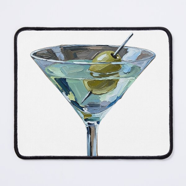 Item preview, Olive Martini Palette Knife Painting Cocktail Art designed and sold by GymTanLaundry.