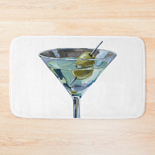 Item preview, Olive Martini Palette Knife Painting Cocktail Art designed and sold by GymTanLaundry.