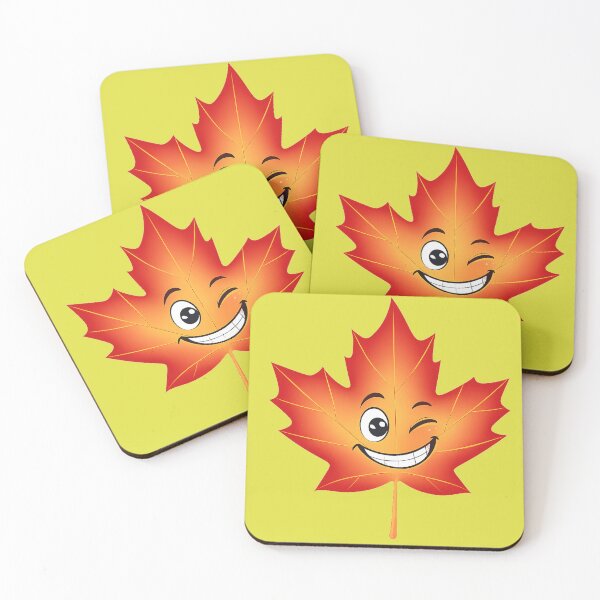 Item preview, Cute Smiling Autumn Maple Leaf designed and sold by NatalyArtStudio.