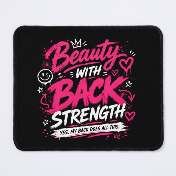 Item preview, Beauty With Back Strength Funny Gym Shirt designed and sold by StoryInCode.