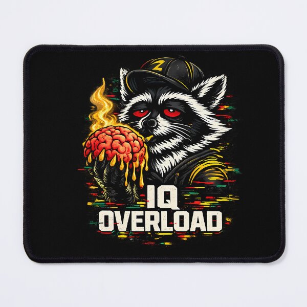 Item preview, IQ OVERLOAD Raccoon Shirt, Funny Overthinking Tee, Mental Breakdown Graphic T-Shirt, Chaos Brain Meme Streetwear Hoodie Gift designed and sold by clockedoutwearshop.