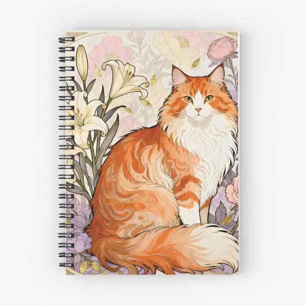 Item preview, Art Nouveau Norwegian Forest Cat designed and sold by Glimmersmith.