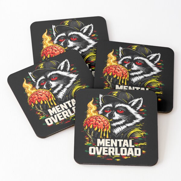 Item preview, MENTAL OVERLOAD Raccoon Shirt Chaos Meme Tee designed and sold by clockedoutwearshop.
