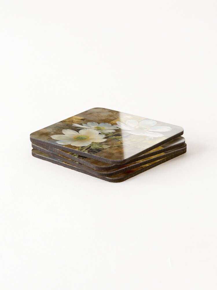 Thumbnail 4 of 5, Coasters (Set of 4), Golden Spring Abstract. designed and sold by paintability.