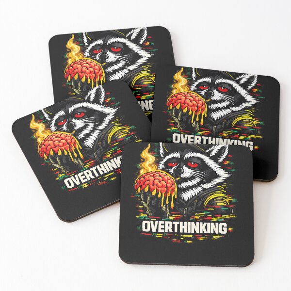 Item preview, OVERTHINKING Raccoon Shirt Funny Anxiety Meme Tee designed and sold by clockedoutwearshop.