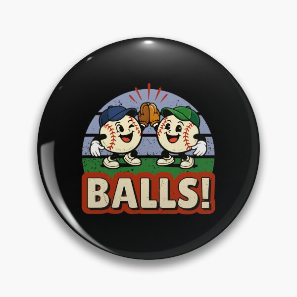 Item preview, Funny Baseball Pun – Balls! Retro Baseball Mascots designed and sold by KennyBartender.