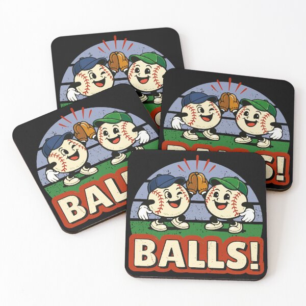 Item preview, Funny Baseball Pun – Balls! Retro Baseball Mascots designed and sold by KennyBartender.