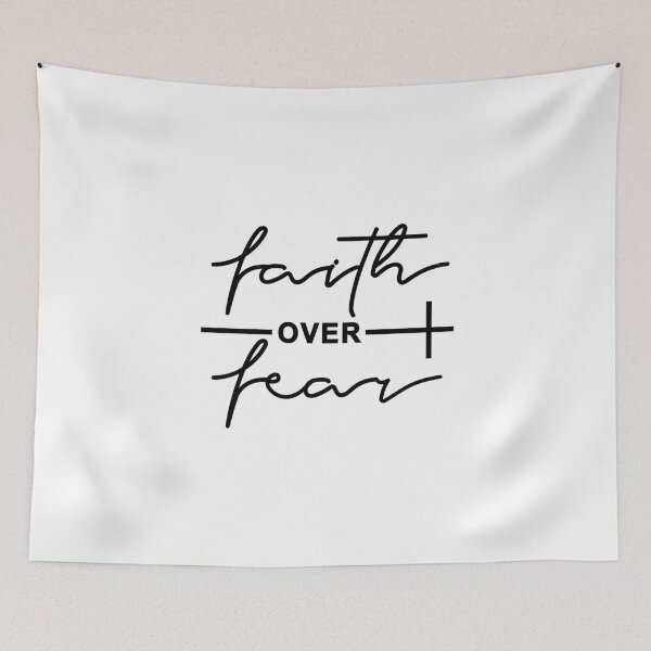 Item preview, Faith Over Fear Christian Minimalist Typography designed and sold by The secret storage room.