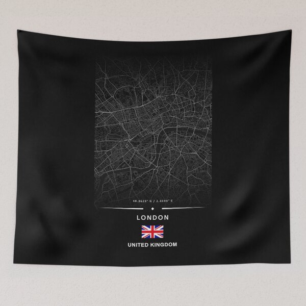 Item preview, Minimalist London Map Poster – Black & White City Street Art Print designed and sold by Psycho-Crazy.