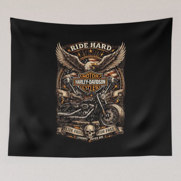 Item preview, Harley Ride Hard Live Free Legends Never Die — Biker designed and sold by IronRoadCo.