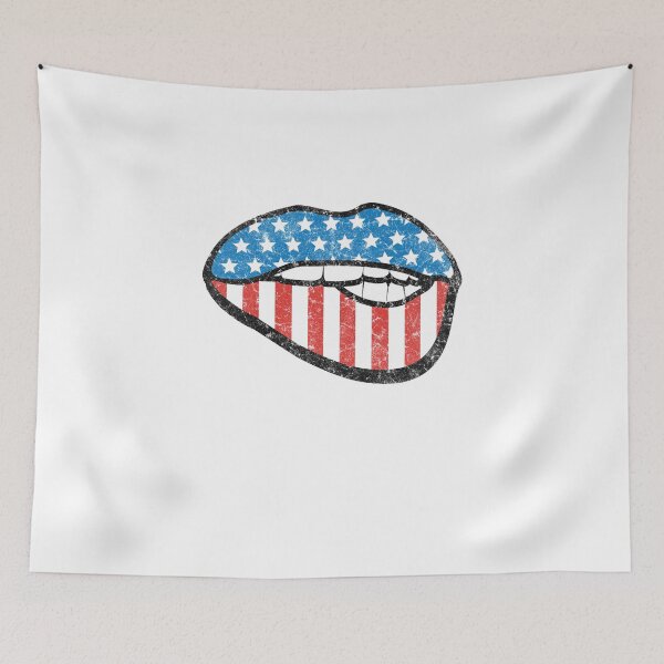 Item preview, Patriotic American Flag Lips Retro Graphic designed and sold by The secret storage room.