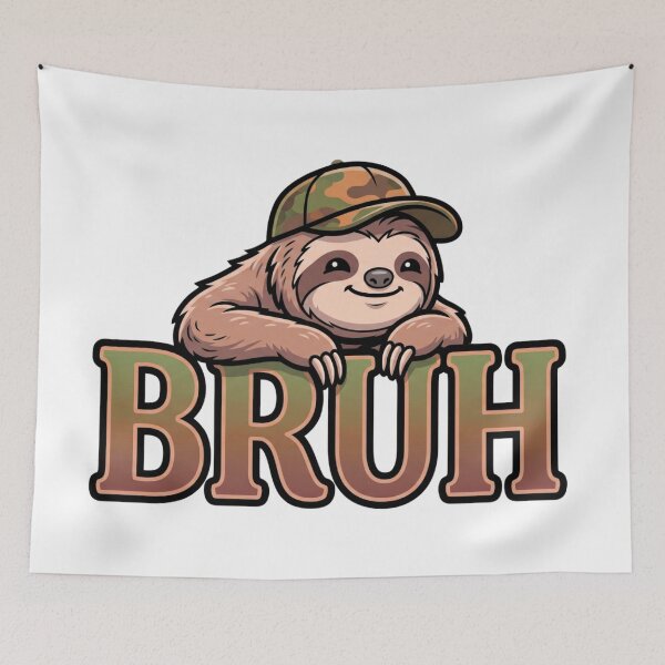 Item preview, funny sarcastic sloth bruh lazy meme art designed and sold by ArtDesignTp.