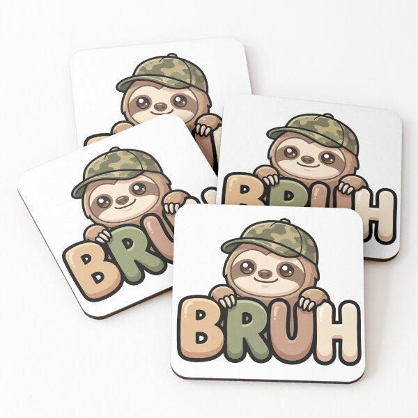 Item preview, sleepy sloth bruh quote meme humor design designed and sold by ArtDesignTp.