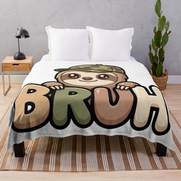 Item preview, sleepy sloth bruh quote meme humor design designed and sold by ArtDesignTp.