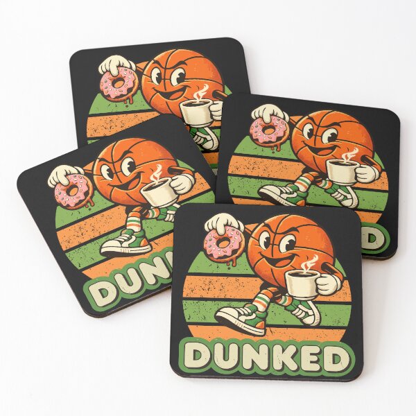 Item preview, Dunked Retro Basketball Coffee and Donut Cartoon designed and sold by KennyBartender.