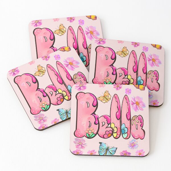 Item preview, Bella name with flowers - Pink floral butterfly aesthetic  designed and sold by Artonmytee.